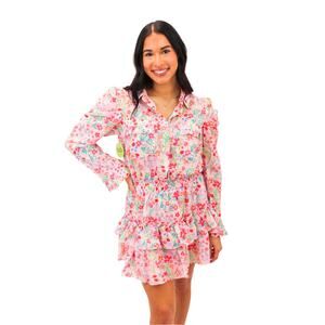 NWT Sincerely Ours Strawberry Fields Harlow Mini Dress Size Medium